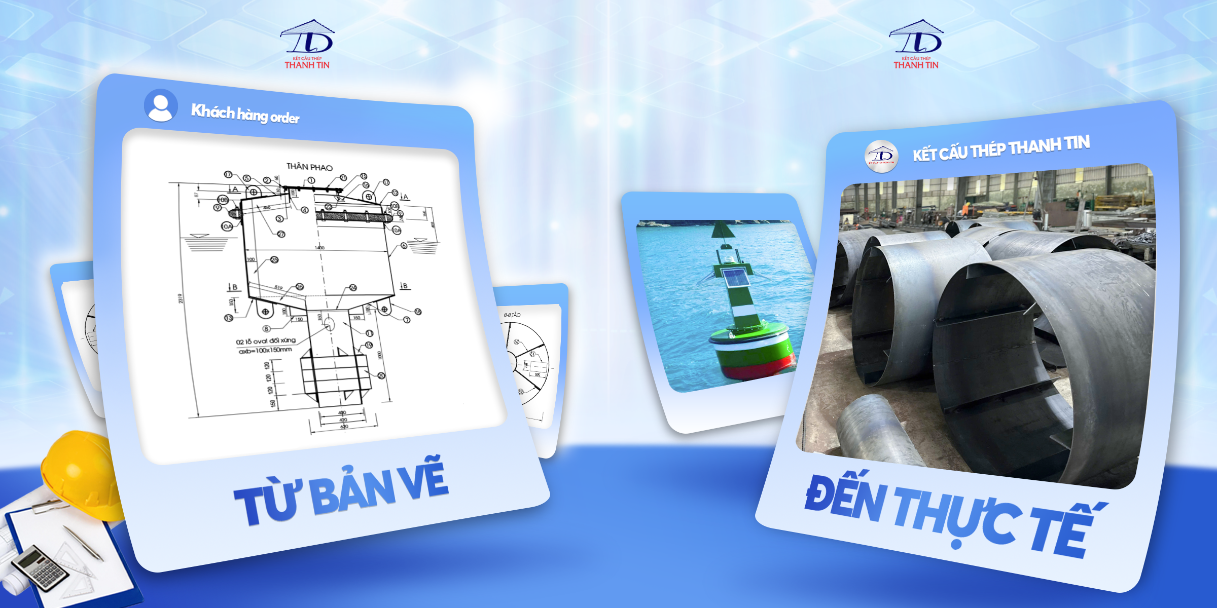 Gia công phao chỉ vị trí giới hạn luồng